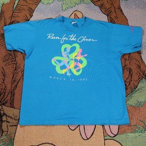 Vintage 90s Run for the Clover Race Mens Graphic T-shirt Size Mens XL March 14